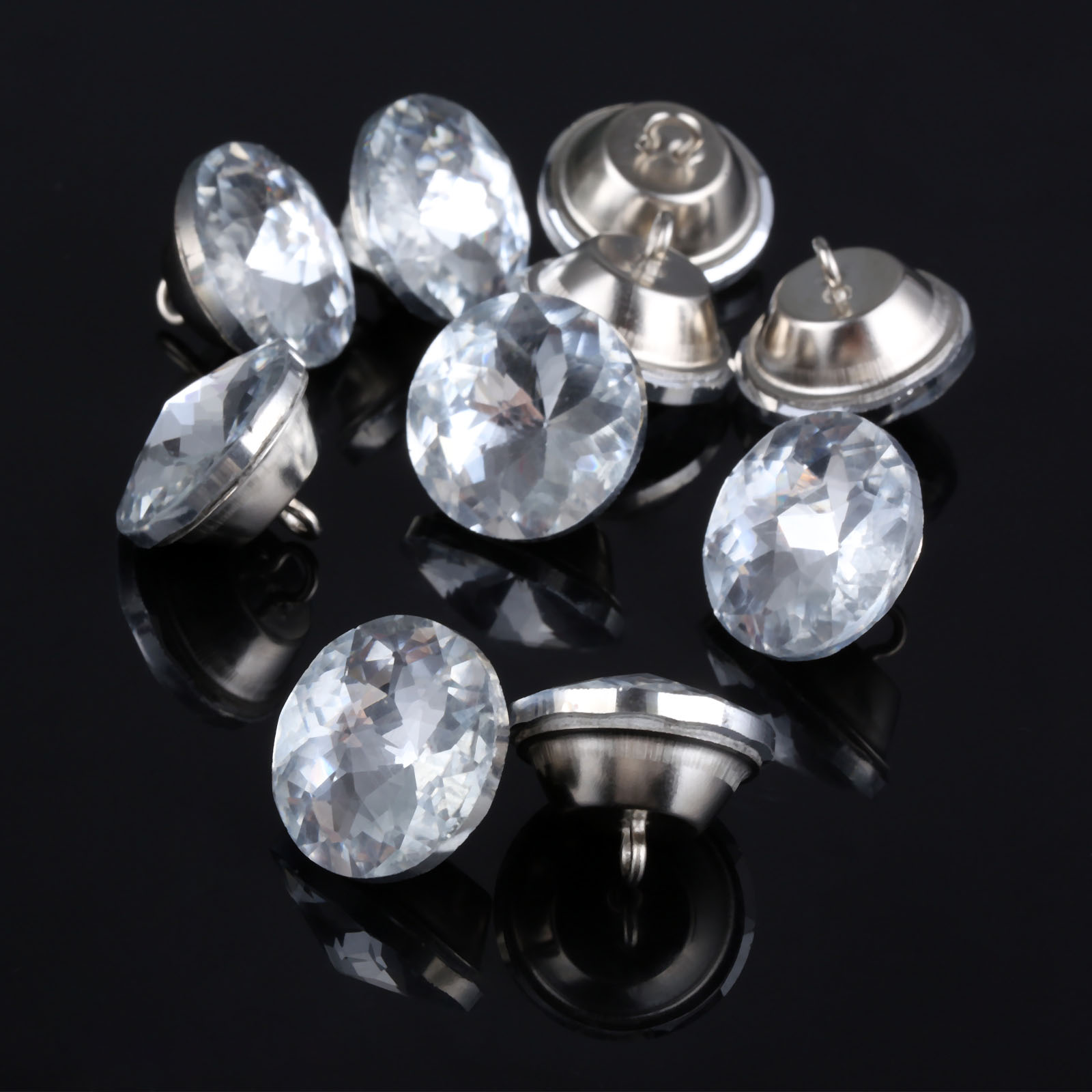 10x Crystal Glass Rhinestone Diamond Buttons 22mm Headboards Tufting